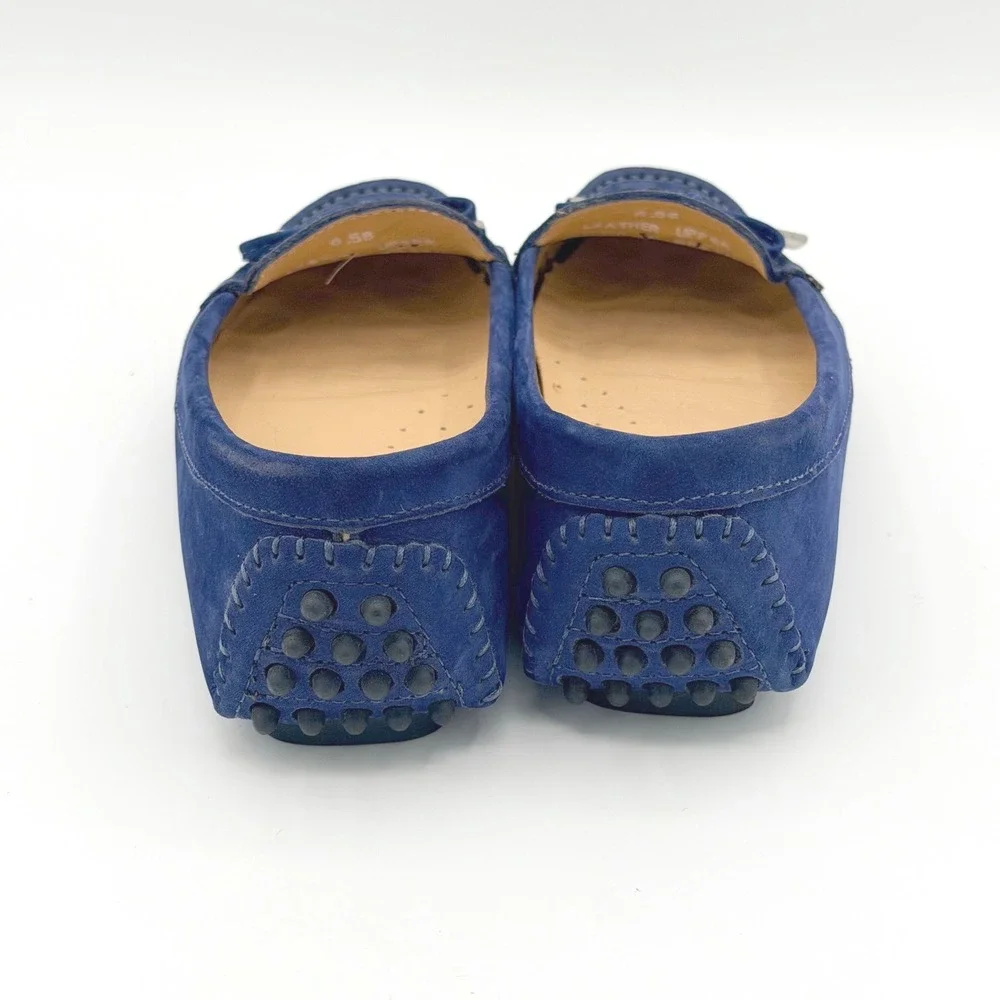 Neiman‎ Marcus Womens Size 6.5B Blue Suede Loafer Driving Moccasins Shoes Casual